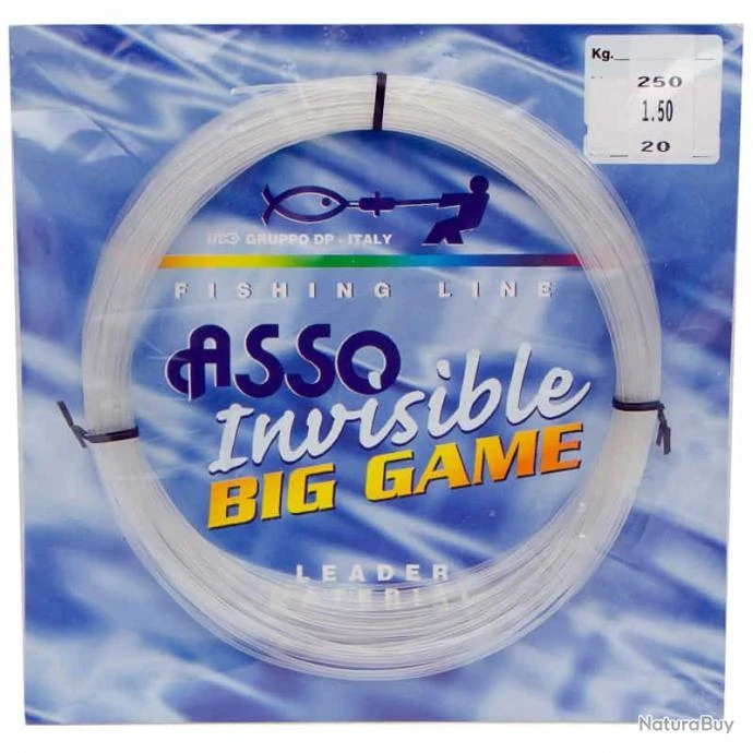 Asso Fluorocarbon Invisible Big Game 20m 250lb 3 Asso Fluorocarbon Invisible Big Game 20m 250lb