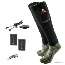 Alpenheat Chaussettes Chauffantes Laine SET AVEC TELECOMMANDE S