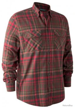 Chemise Marvin Rouge Et Marron à Carreaux Deerhunter Carreaux 45/46
