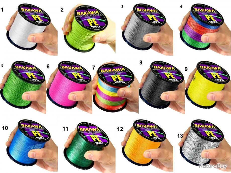 Fil De Peche Multifilament PE 4 Brins 300m, Couleur: Au Choix, Modele: 0.45mm 29.6kg 3 Fil De Peche Multifilament PE 4 Brins 300m, Couleur: Au Choix, Modele: 0.45mm 29.6kg