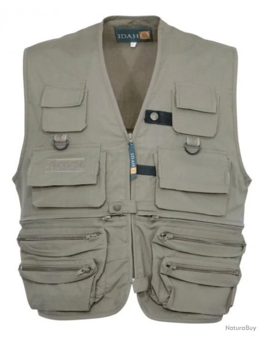 Gilet Pêche Idaho Kaki 3 Gilet Pêche Idaho Kaki