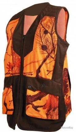 Gilet De Chasse Femme Camo Orange Somlys