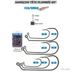 HAMEÇON TÊTES PLOMBÉES 60° FLASHMER 8/0