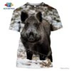 SUPERBE : T - Shirts Impression 3 D, Motif Sanglier REF 127 -Matériel De Pêche 00001 SUPERBE T Shirts Impression 3 D Motif Sanglier REF 127