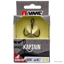 VMC 7557B Kaptain 3X Barbless 2/0
