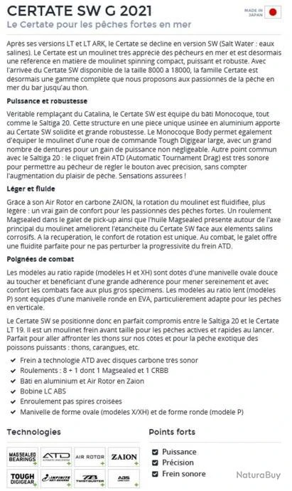 Certate SW G 8000 H 2021 Moulinet Peche Exo Daiwa 4 Certate SW G 8000 H 2021 Moulinet Peche Exo Daiwa – Image 2