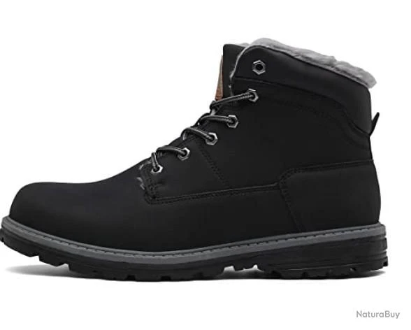 Chaussure De Neige Imperméable En Cuir Noir Foncé Pour Hommes- Livraison Gratuite Et Rapide 4 Chaussure De Neige Imperméable En Cuir Noir Foncé Pour Hommes- Livraison Gratuite Et Rapide – Image 2