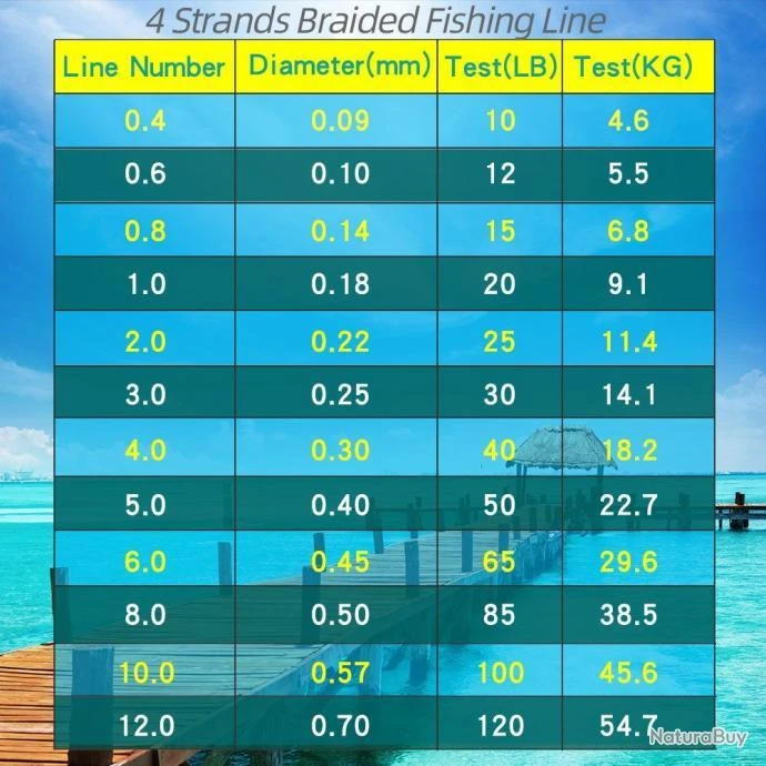 Fil De Peche Multifilament PE 4 Brins 300m, Couleur: Au Choix, Modele: 0.45mm 29.6kg 4 Fil De Peche Multifilament PE 4 Brins 300m, Couleur: Au Choix, Modele: 0.45mm 29.6kg – Image 2