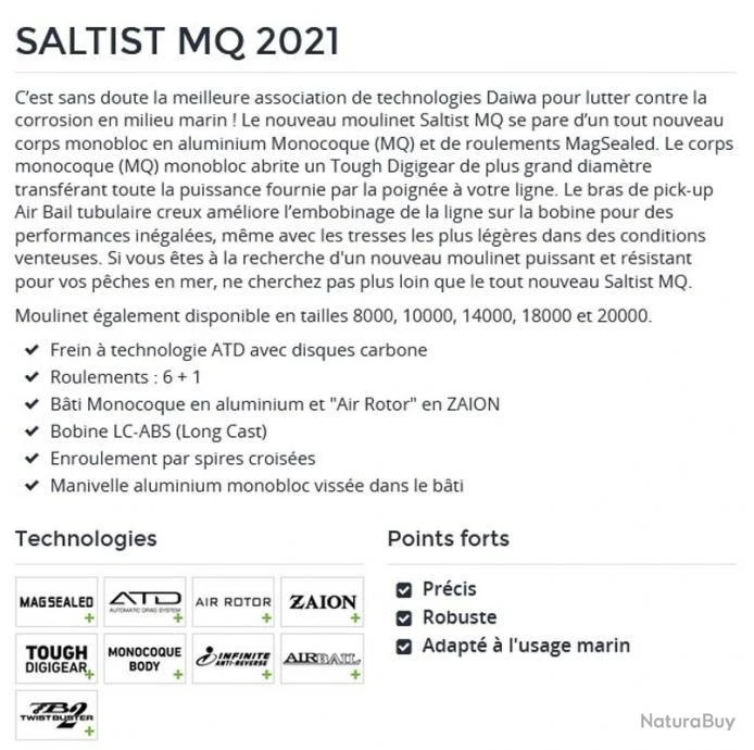 Saltist MQ 4000 DXH 2021 Moulinet Spinning Daiwa 4 Saltist MQ 4000 DXH 2021 Moulinet Spinning Daiwa – Image 2