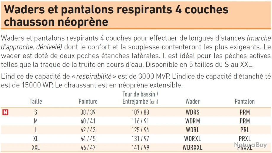 Waders Respirant 4 Couches Chaussons Néoprène Daiwa Taille L Pointure 42/43 4 Waders Respirant 4 Couches Chaussons Néoprène Daiwa Taille L Pointure 42/43 – Image 2