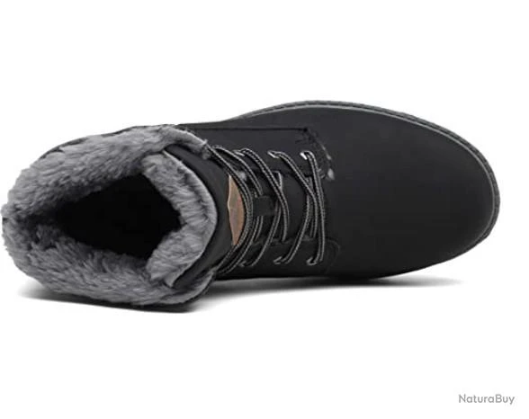 Chaussure De Neige Imperméable En Cuir Noir Foncé Pour Hommes- Livraison Gratuite Et Rapide 6 Chaussure De Neige Imperméable En Cuir Noir Foncé Pour Hommes- Livraison Gratuite Et Rapide – Image 4