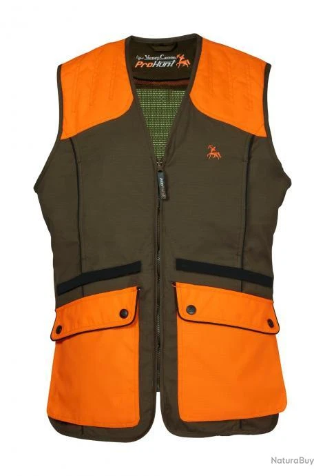 Gilet De Chasse ProHunt Grouse Kaki Orange 3 Gilet De Chasse ProHunt Grouse Kaki Orange